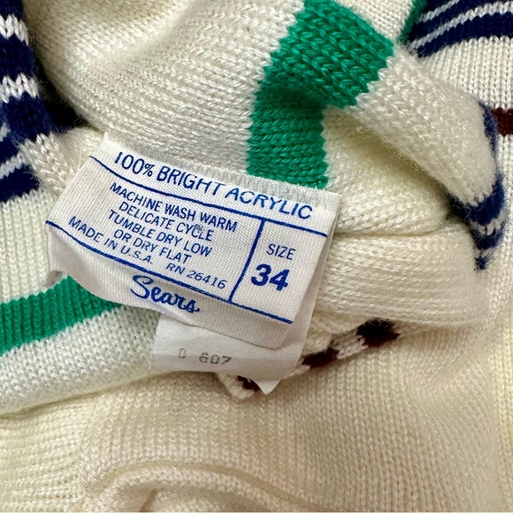 Vintage 1960 1970 Sears Acrylic Sweater Tunic Mini Dress Boat Neck Flair Sleeve - Picture 9 of 10